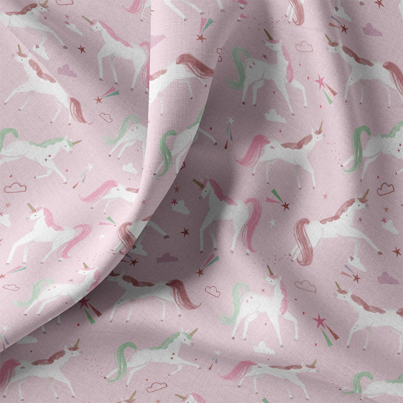 Printed Cotton COLICORNE Pink / White